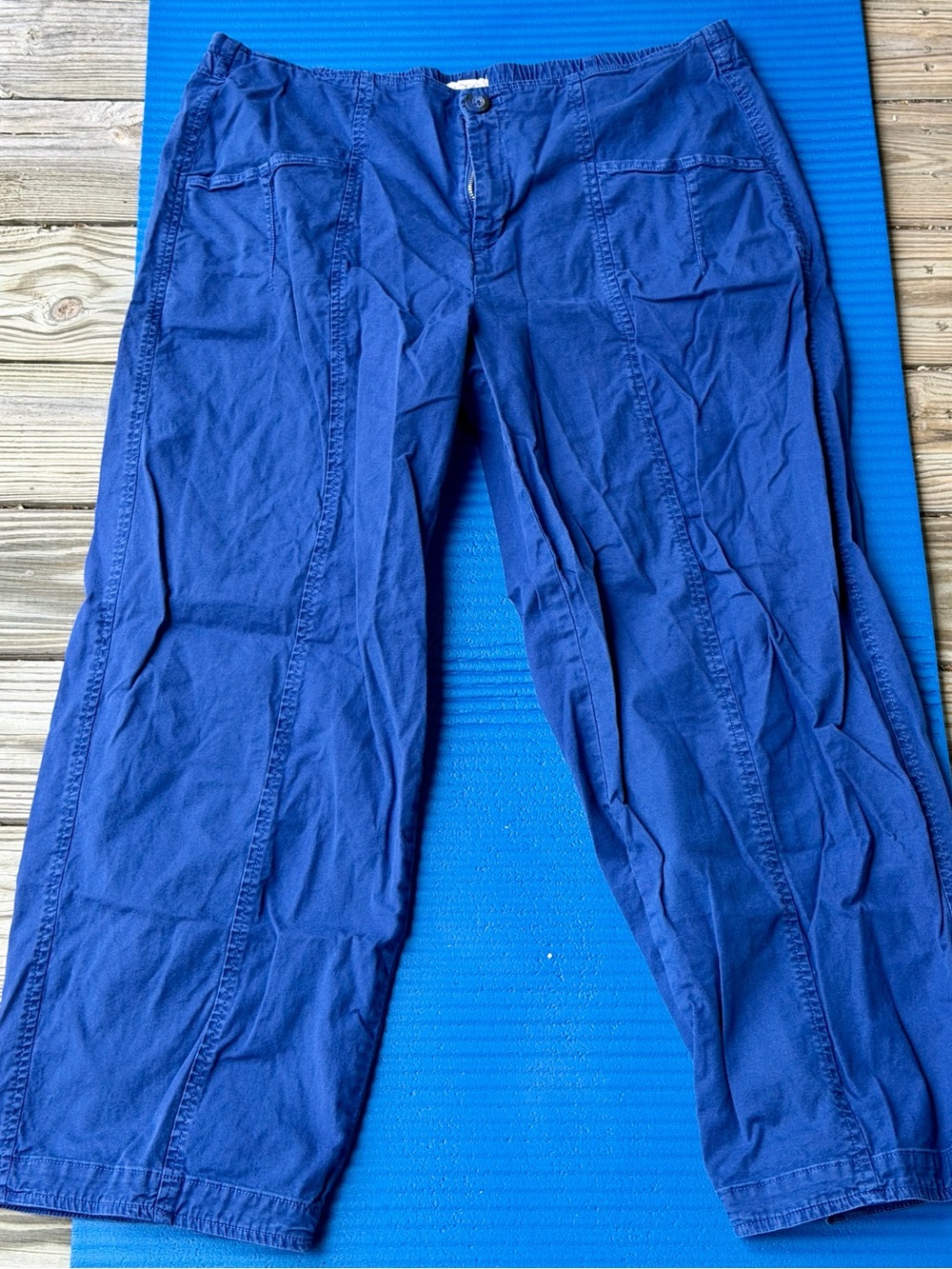 LOGO by Lori Goldstein Men's Wide-Leg Chinos in Royal Blue